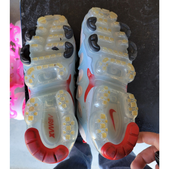 Nike Air Vapormax Plus Running Shoes White / Blue / Red Sz 8.5 CW6974 100 - Picture 4 of 8
